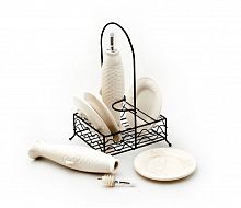 столовый набор small fish: емкость для масла, емкость для уксуса, 4 тарелки в Нижневартовске