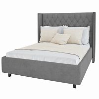 кровать двуспальная 180х200 темно-серая с каретной стяжкой wing в Нижневартовске