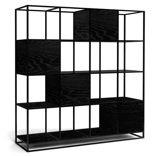 стеллаж kvadra 4 black черный дуб в Нижневартовске