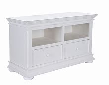 тумба под телевизор с двумя ящиками нордик с состариванием белая в Нижневартовске