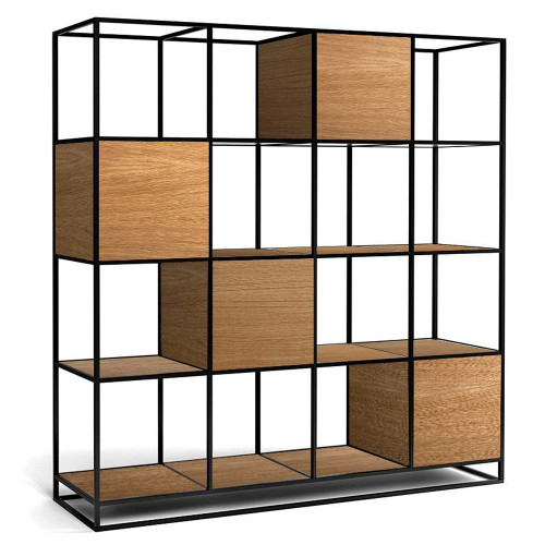 стеллаж kvadra 4 black темный дуб в Нижневартовске