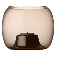 подсвечник стеклянный коричневый kaasa, 15 см в Нижневартовске