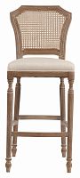 барный стул vintage french nailhead cane back кремовый лен в Нижневартовске