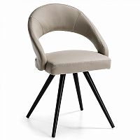 кресло vivian 2 жемчужное с чёрными ножками из стали с эпоксидным покрытием в Нижневартовске