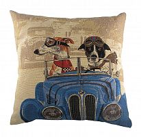 подушка с забавными собаками на синем автомобиле doggie drivers blue в Нижневартовске