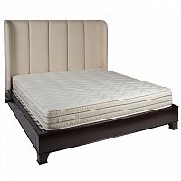 кровать двуспальная деревянная 180х200 с велюром коричневая polly в Нижневартовске