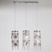 подвесной светильник eurosvet flower 10083/3 хром/прозрачный хрусталь strotskis в Нижневартовске