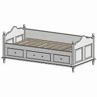 кровать-кушетка 90х190 с ящиками белая нордик в Нижневартовске