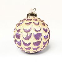 шар новогодний фиолетовый со снежным декором snow ball, 11х9х9 см в Нижневартовске