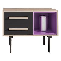 тумба под телевизор с ящиками черно-фиолетовая twin в Нижневартовске