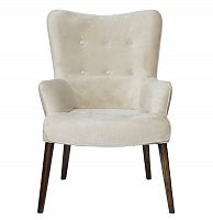 кресло велюр-бежевый 71х80х102, ножки темно-коричневый в Нижневартовске
