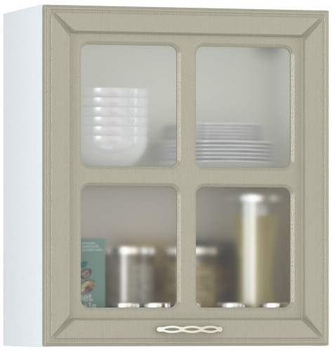 шкаф навесной 600 витрина 1 дверь кухня маргарита имбирь структурный в Нижневартовске