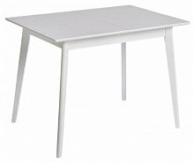 стол обеденный прямоугольный раздвижной из массива дерева "скандинавия мини" (70 х 105/137,5 см), белая эмаль, экомебель в Нижневартовске