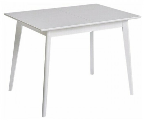 стол обеденный прямоугольный раздвижной из массива дерева "скандинавия мини" (70 х 105/137,5 см), белая эмаль, экомебель в Нижневартовске