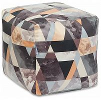 пуф квадратный рица, микровельвет, серо-бежевый, delicatex в Нижневартовске