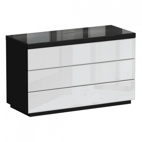 комод kristal чёрно-белый в Нижневартовске