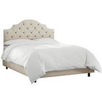 кровать двуспальная 160х200 бежевая с каретной стяжкой henley tufted talc в Нижневартовске