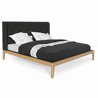 кровать двуспальная с мягким изголовьем 180x200 темно-серая fly soft new в Нижневартовске