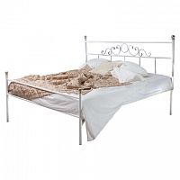 кованая кровать полутораспальная 140х200 с одной спинкой белая сандра в Нижневартовске