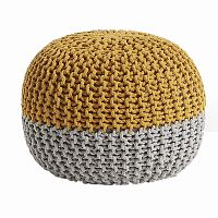 пуф arieh из хлопка круглый серо-горчичный разноцветный в Нижневартовске