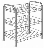 этажерка для обуви nika эт4 с тремя полками 460х280х520 мм, серый в Нижневартовске