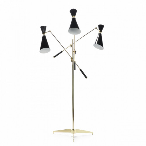 напольный светильник stanley черный/золото в Нижневартовске