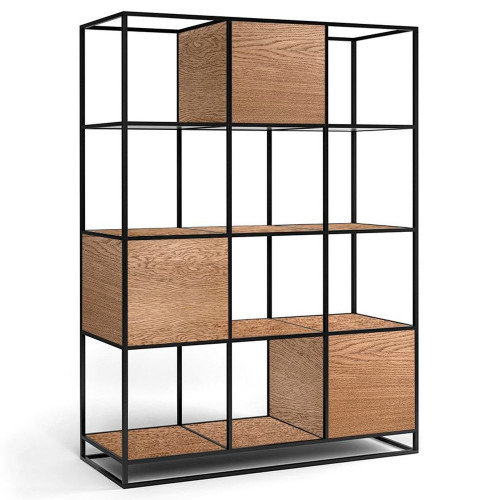 стеллаж kvadra 3 black темный дуб в Нижневартовске