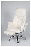 кресло руководителя парламент(ivory) сталь + хром / слоновая кость экокожа в Нижневартовске