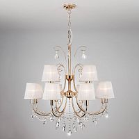 подвесная люстра eurosvet emiliana 10087/12 золото/прозрачный хрусталь strotskis в Нижневартовске