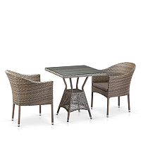 комплект плетеной мебели miki на 2 персоны серый в Нижневартовске