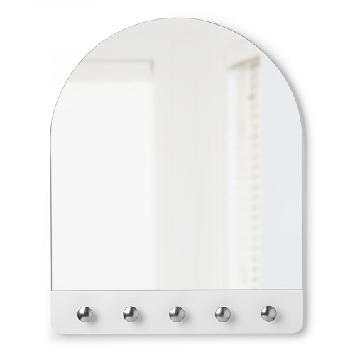 зеркало-арка с крючками белое peek в Нижневартовске