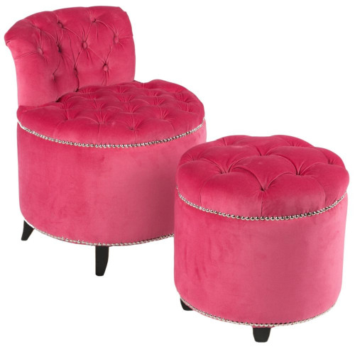 комплект стул + пуф greta розовый в Нижневартовске