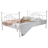 кованая двуспальная кровать 180х200 с двумя спинками белая сандра в Нижневартовске