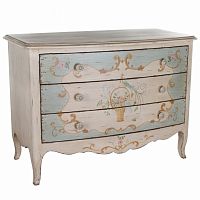 комод зеленый большой с росписью florans белый, в Нижневартовске