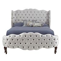 кровать двуспальная 180х200 серая с каретной стяжкой plasidor в Нижневартовске