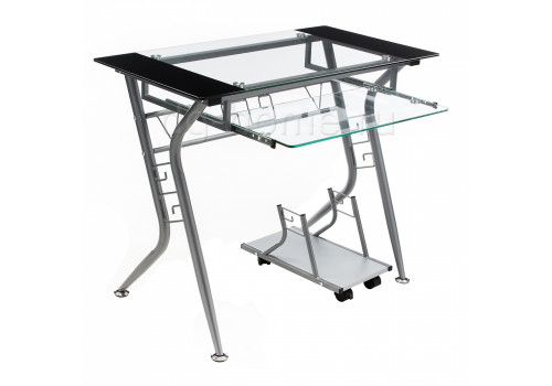 компьютерный стол beril чёрный, серебро в Нижневартовске