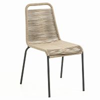 стул металлический черный канатный светло-коричневый glenville cc0901j11 от la forma (ex julia grup) в Нижневартовске