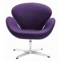 кресло swan chair шерсть фиолетовое в Нижневартовске