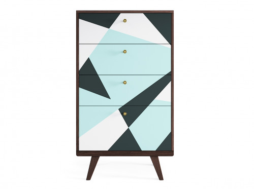 высокий комод thimon темный дуб / принт №005 в Нижневартовске