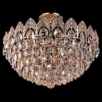 потолочная люстра eurosvet 3649/6 золото/прозрачный хрусталь strotskis в Нижневартовске