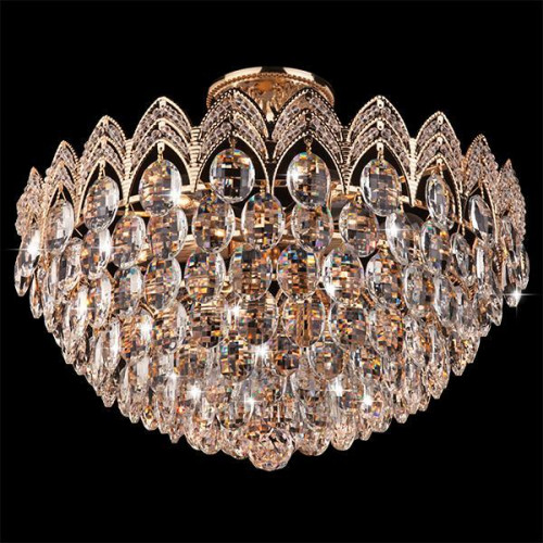 потолочная люстра eurosvet 3649/6 золото/прозрачный хрусталь strotskis в Нижневартовске