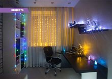 новогодний набор для украшения квартиры комната 8 предметов, цвет гирлянд теплый белый в Нижневартовске