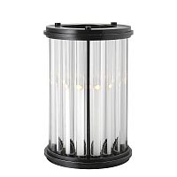 подсвечник стеклянный рельефный с черным ободком ruhlmann l от eichholtz, 40 см в Нижневартовске