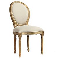 стул vintage french round кремовый лен золотистый в Нижневартовске