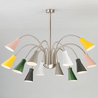 подвесная люстра eurosvet pronto 70080/12 сатин-никель разноцветная в Нижневартовске