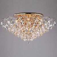 потолочная люстра eurosvet crystal 10081/12 золото/прозрачный хрусталь strotskis в Нижневартовске