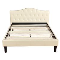 кровать двуспальная 160х200 белая с каретной стяжкой kody в Нижневартовске