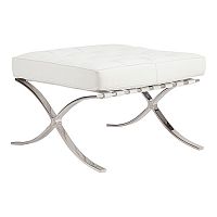 оттоманка barcelona белая кожа класса премиум в Нижневартовске