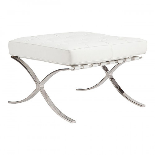 оттоманка barcelona белая кожа класса премиум в Нижневартовске