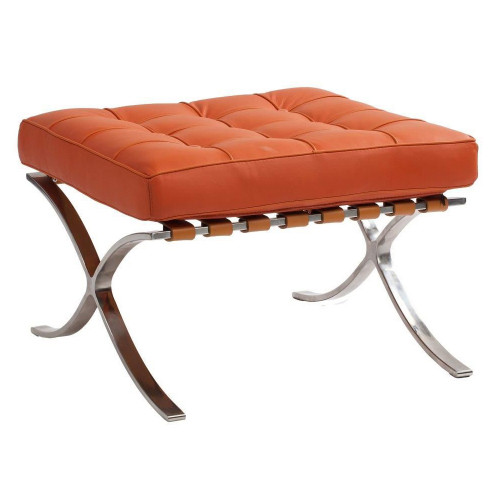 оттоманка barcelona кожа класса премиум оранжевая в Нижневартовске